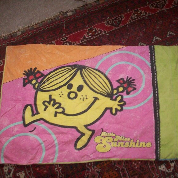 VTG Little Miss Sunshine/ Mr. Happy Reversible Standard Pillowcase 30x19 Mr. Men - Picture 1 of 7